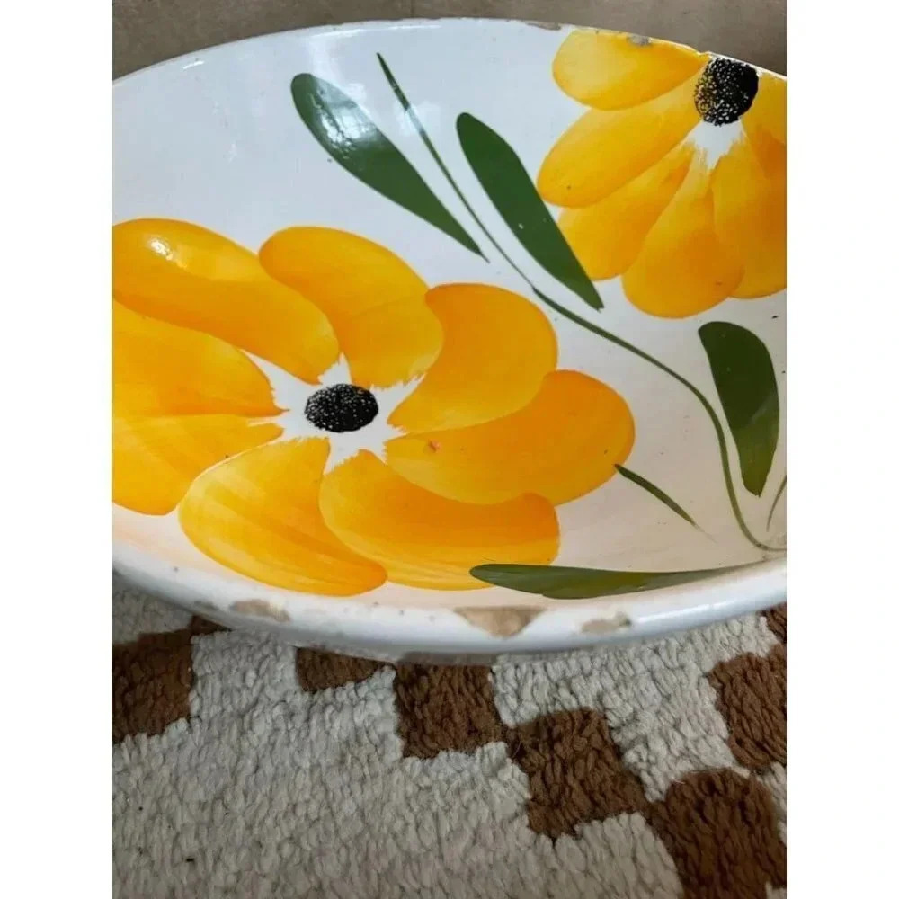 Italian Yellow Flower Bowl - Picture 2 of 10